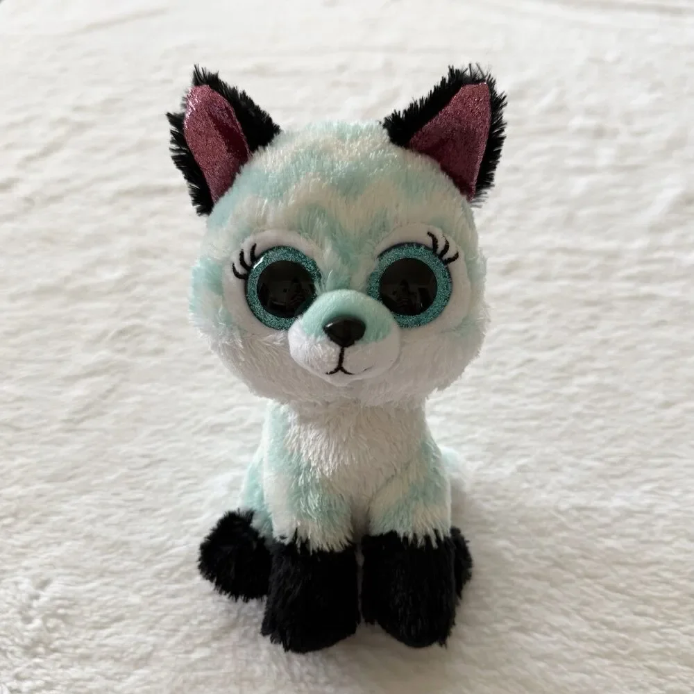 Ty Beanie Boos ATLAS the Aqua Chevron Fox Stuffed Animal Plush 6
